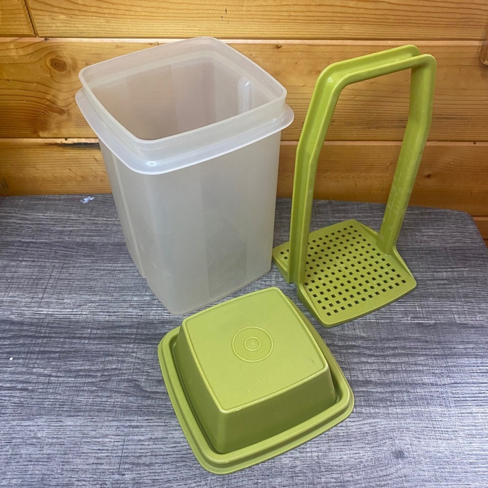 Tupperware Modular Mate Square Container‎ with Grate and Lid Green 1332-10